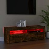 TV ormarić s LED svjetlima boja dimljenog hrasta 120x35x40 cm | shoptok.hr