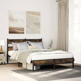 Maison Chic Posteljni okvir - Dvoposteljna postelja - Zakonska postelja brez vzmetnice z vzmetnice dim. hrast 140x200cm-J13559, (21767383) | Shoptok.si