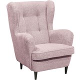 MID.YOU FOTELJ Z OPORO ZA GLAVO, svetlo roza tekstil, leseni material | Shoptok.si