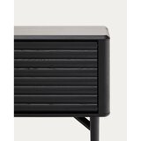 Kave Home Črna TV omarica v hrastovem dekorju 200x57x35 cm Lenon – | Shoptok.si