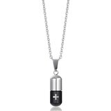 IZMAEL Ogrlica PI-22810 - Srebrna / Črna | Shoptok.si