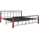 The Living Store Posteljni okvir kovina in trdna hrastovina 200x200 cm - Posteljni Okvir, (21531186) | Shoptok.si