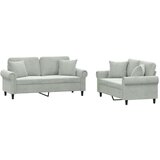 Maison Chic Sedežna garnitura - kavč 2-delna z vzglavniki svetlo siv žamet, (21728777) | Shoptok.si