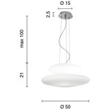  Ondaluce - Visilica na sajli PAGODA 3xE27/15W/230V + 2xE27/15W, prečnik 50 cm, bela | Eponuda.com