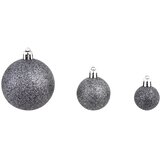  Set božićnih kuglica 100 komada 3/4/6 cm bijeli/sivi | shoptok.hr