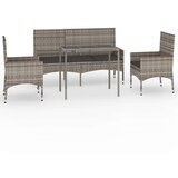Maison Chic Seti vrtnega pohištva - Vrtna garnitura - Vrtni pohištvo set 4-delna z blazinami siv poli ratan, (21815299) Cene