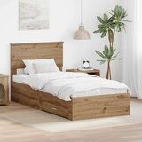  Okvir za krevet s uzglavljem Umjetnički hrast 90 x 190 cm | shoptok.hr