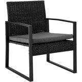  Set vrtnog namještaja: stol i 2 stolice za terasu/ balkon - crna | Shoptok.si
