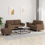  3-dijelni set sofa s jastucima smeđi od tkanine | shoptok.hr