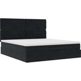vidaXL Otomanski posteljni okvir z vzmetnicami črn 180x200cm žamet | Shoptok.si