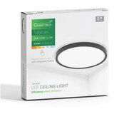 Greentech LED okrogla stropna svetilka (18 W, Ø x V: 225 x 24 mm, Črna) Cene
