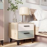 CARRYHOME NOČNA OMARICA, peščene barve, žajbljevo zelena, hrast artisan | Shoptok.si