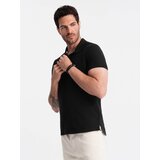 Ombre BASIC men's single color pique knit polo shirt - black | shoptok.hr