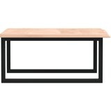  Zidna polica za umivaonik od čelika i masivne hrastovine Smeđa 60 x 60 x 2 cm | shoptok.hr