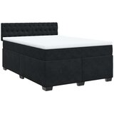 vidaXL Box spring postelja z vzmetnico črna 140x200 cm žamet | Shoptok.si