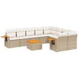  10-dijelni set vrtnih sofa s jastucima bež od poliratana | shoptok.hr