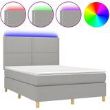 Maison Chic Box spring postelja - Vzmetna postelja z vzmetnico LED sv. siva 140x200 cm blago SL16241, (21900824) | Shoptok.si