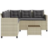  Vrtna L-sofa sa stolom i jastucima svjetlosiva od poliratana | shoptok.hr