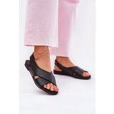 Zazoo Ladies leather sandals black 40407 Cene