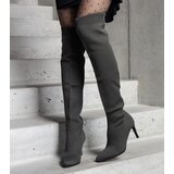 Gemre Green slip-on stiletto boots with elastic upper Atari | Shoptok.si