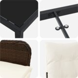  Set za blagovanje na otvorenom od 7 dijelova s jastučićima u smeđem poli ratan | shoptok.hr