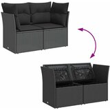  Vrtna sofa s jastucima za 2 osobe, crna, poli ratan | shoptok.hr