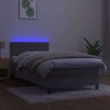  Box spring s madracem LED svjetlosivi 90x190 cm baršun | shoptok.hr