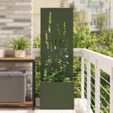 vidaXL Vrtno korito z dekorativno ploščo Olivno zelena 50 x 140 cm | Shoptok.si
