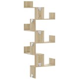 vidaXL Stenska kotna polica sonoma hrast 45x45x147 cm inženirski les | Shoptok.si