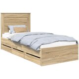  Krevetna konstrukcija s ladicama Sonoma hrast 100 x 200 cm | shoptok.hr