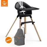 Stokke otroški stolček za hranjenje clikk™ black natural + darilo potovalna torba za stolček clikk™ dark grey
