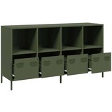 vidaXL Komoda olivno zelena 135x39x73,5 cm hladno valjano jeklo | Shoptok.si