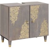 vidaXL Ormarić za umivaonik Siva 62 x 33 x 58 cm Čvrsto drvo manga u