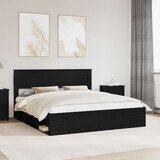  Konstrukcija postelje Črna 200 x 200 cm Masivno borovo les, (5000104294) | Shoptok.si