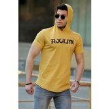 Madmext Men's Yellow Hooded T-Shirt 4506 Cene