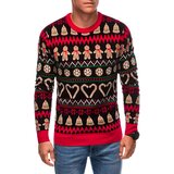 Edoti Men's Christmas Norwegian gingerbread sweater - black and brown | shoptok.hr