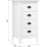  Komoda Hill bijela 46 x 35 x 80 cm od masivne borovine | shoptok.hr