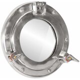  Zidno ogledalo s prozorčićem Ø23 cm aluminij i staklo | Shoptok.si