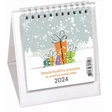 Koledar namizni piramida bel 10x11 2024 PROMOCIJA