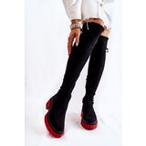 Boto Women's Suede Boots Workers Black and Red Cheera | ePonuda.com