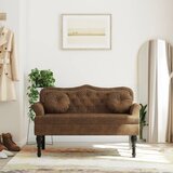 vidaXL Klop z blazinami rjava 120,5x65x75 cm umetno semiš usnje Cene