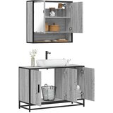  2-dijelni set kupaonskog namještaja siva boja hrasta drveni | shoptok.hr