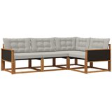 vidaXL Zunanja garnitura za sedenje 4 pcs Naravna in svetlo siva, (5000279952) | Shoptok.si