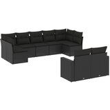  The Living Store Vrtna sedežna garnitura 9-delna z blazinami črn poli ratan - Vrtna Sedežna Garniture, (21443456) | Shoptok.si