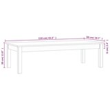  Stolić za kavu bijeli 110x50x30 cm od masivne borovine | shoptok.hr