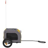 vidaXL prikolica za bicikl za ljubimce žuto-siva od tkanine i željeza | shoptok.hr