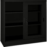 Ormarić s kliznim vratima crni 90 x 40 x 90 cm čelični | Eponuda.com