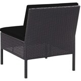 Poli 5-dijelni set vrtnih sofa od poliratana s jastucima crni | shoptok.hr