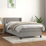 Box spring krevet s madracem svjetlosivi 90x190 cm baršunasti | shoptok.hr