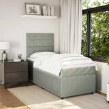Box spring krevet s madracem svjetlosivi 100x200 cm baršunasti | shoptok.hr